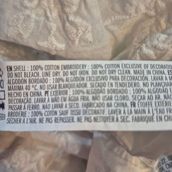 Forever 21 Women's White Cotton Embroidered Open Front Dress Cardigan Robe NEW s - Picture 10 of 10